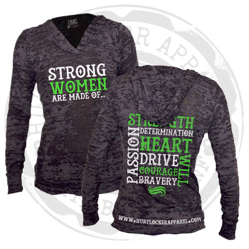 Women Are Strong - Burnout Hoodie (Black)